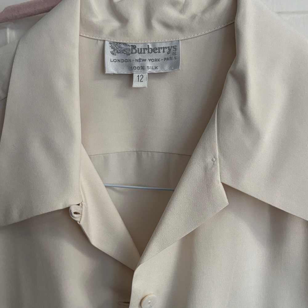 Vintage Burberrys Cream Silk Blouse